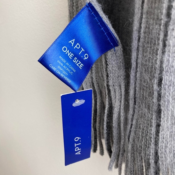 ❄️Apt9 | Gray | Mens | Scarf | Tassle | Striped | Winter | Cold - Picture 4 of 4